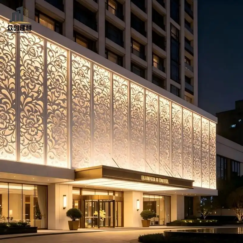 exterior wall carved aluminum panels